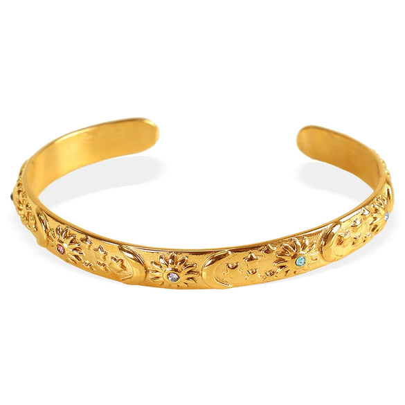 316L Stainless Steel Gold Plated Electroplated Geometric Minimalist Bracelet