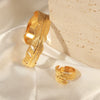 316L Stainless Steel Gold Plated Feather Design Personality Women's Bracelet Jewelry