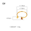 Titanium Steel Gold Plated Geometric Alien Double Line Symmetrical Ring