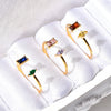 Titanium Steel Gold Plated Geometric Alien Double Line Symmetrical Ring