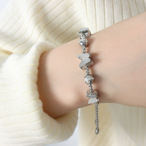 316L Stainless Steel Gold Plated Geometric Beaded Women's Fashion Light Luxury Allmatch Bracelet