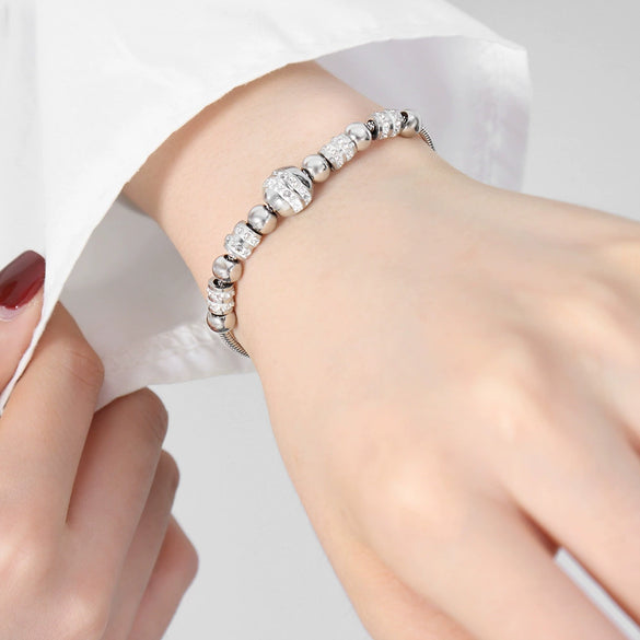 316L Stainless Steel Gold Plated Geometric Beaded Women's Fashion Light Luxury Allmatch Bracelet