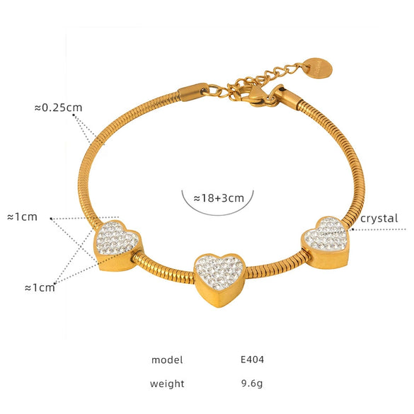 316L Stainless Steel Gold Plated Geometric Beaded Women's Fashion Light Luxury Allmatch Bracelet