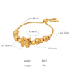 316L Stainless Steel Gold Plated Geometric Beaded Women's Fashion Light Luxury Allmatch Bracelet