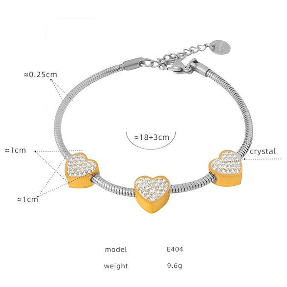 316L Stainless Steel Gold Plated Geometric Beaded Women's Fashion Light Luxury Allmatch Bracelet