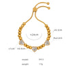 316L Stainless Steel Gold Plated Geometric Beaded Women's Fashion Light Luxury Allmatch Bracelet