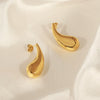 316L Stainless Steel Gold Plated Geometric Comma Shape Earrings Jewelry