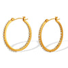 316L Stainless Steel Gold Plated Geometric Round Earrings For Women