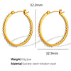 316L Stainless Steel Gold Plated Geometric Round Earrings For Women