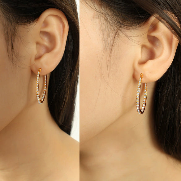 316L Stainless Steel Gold Plated Geometric Round Earrings For Women