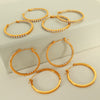 316L Stainless Steel Gold Plated Geometric Round Earrings For Women