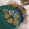 316L Stainless Steel Gold Plated Geometric Spiral Design Women's Earrings