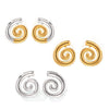316L Stainless Steel Gold Plated Geometric Spiral Design Women's Earrings