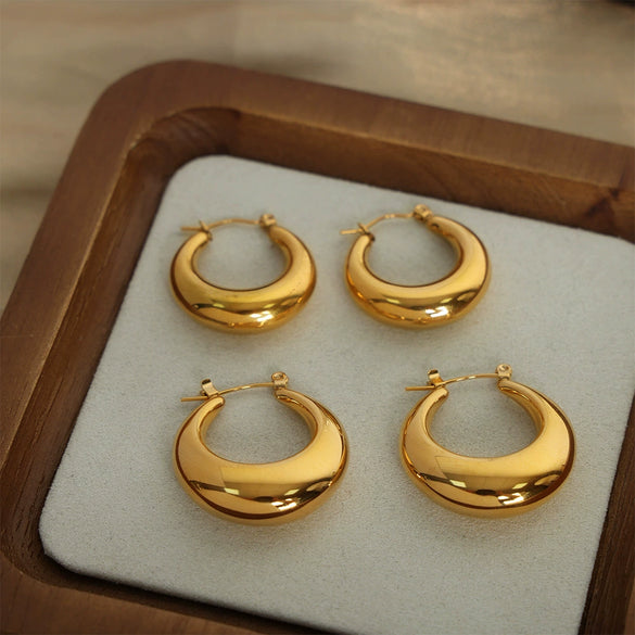 316L Stainless Steel Gold Plated Geometric U Shape Women's Earrings Fashion Niche Design