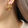 316L Stainless Steel Gold Plated Geometric U Shape Women's Earrings Fashion Niche Design