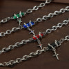 316L Stainless Steel Gold Plated Geometric Zircon Inlay Pendant Bracelet Jewelry For Men Retro Niche Personality Light Luxury Style