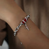 316L Stainless Steel Gold Plated Geometric Zircon Inlay Pendant Bracelet Jewelry For Men Retro Niche Personality Light Luxury Style