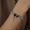 316L Stainless Steel Gold Plated Geometric Zircon Inlay Pendant Bracelet Jewelry For Men Retro Niche Personality Light Luxury Style