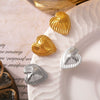 316L Stainless Steel Gold Plated Heart Shaped Geometric Lines Earrings For Women