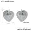 316L Stainless Steel Gold Plated Heart Shaped Geometric Lines Earrings For Women