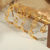 316L Stainless Steel Gold Plated Irregular Geometric Hollow Opening Bracelet Jewelry