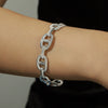 316L Stainless Steel Gold Plated Irregular Geometric Hollow Opening Bracelet Jewelry