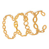 316L Stainless Steel Gold Plated Irregular Geometric Hollow Opening Bracelet Jewelry