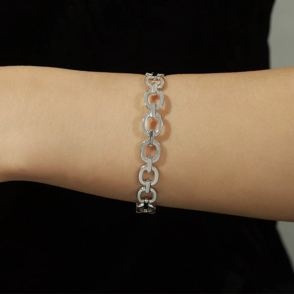 316L Stainless Steel Gold Plated Irregular Geometric Hollow Opening Bracelet Jewelry