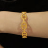 316L Stainless Steel Gold Plated Irregular Geometric Hollow Opening Bracelet Jewelry