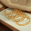 316L Stainless Steel Gold Plated Irregular Geometric Hollow Opening Bracelet Jewelry