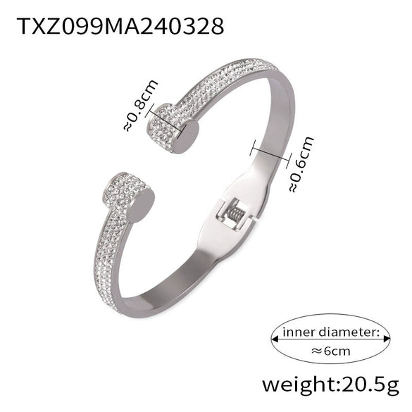 Titanium Steel Gold Plated Light Luxury Snake Head Pendant Elastic Bracelet With Ochain Set