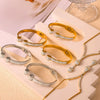 Titanium Steel Gold Plated Light Luxury Snake Head Pendant Elastic Bracelet With Ochain Set
