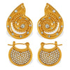 316L Stainless Steel Gold Plated Marine Series Scallop Spiral Ring And White Rhinestone Earrings For Women Simple Style