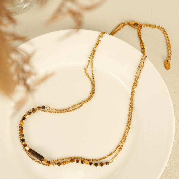 316L Stainless Steel Gold Plated Necklace For Women Simple Minimalist Fashion Design