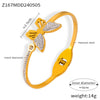 316L Stainless Steel Gold Plated Niche Geometric Fourleaf Love Diamond Butterfly Design Bracelet