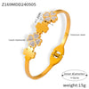 316L Stainless Steel Gold Plated Niche Geometric Fourleaf Love Diamond Butterfly Design Bracelet