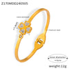 316L Stainless Steel Gold Plated Niche Geometric Fourleaf Love Diamond Butterfly Design Bracelet