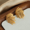 316L Stainless Steel Gold Plated Wheat Ear Studs For Women Geometric Pattern Electroplated Simple Design High Grade