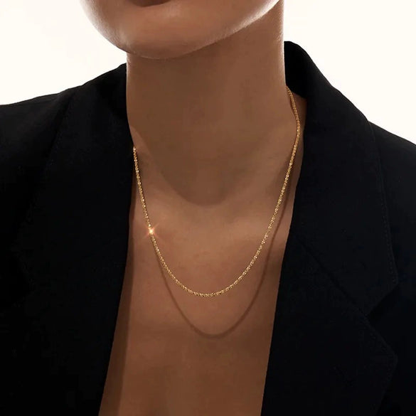 Titanium Steel Goldplated Cauliflower Chain Punk Style Wave Pattern Unisex Necklace