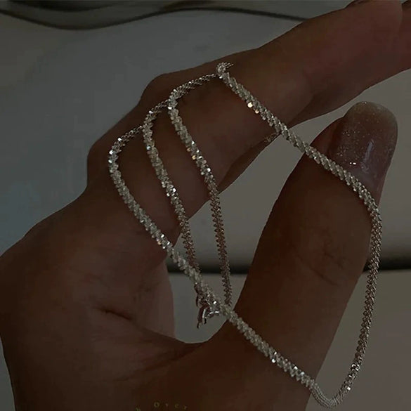 Titanium Steel Goldplated Cauliflower Chain Punk Style Wave Pattern Unisex Necklace