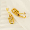Titanium Steel Goldplated Diamondencrusted Paperclip Design Women's Earrings