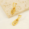 Titanium Steel Goldplated Diamondencrusted Paperclip Design Women's Earrings