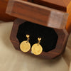 316L Stainless Steel Goldplated Embossed Cartoon Character Pendant Earrings For Women
