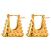 316L Stainless Steel Goldplated Geometric Bag Earrings Jewelry For Women