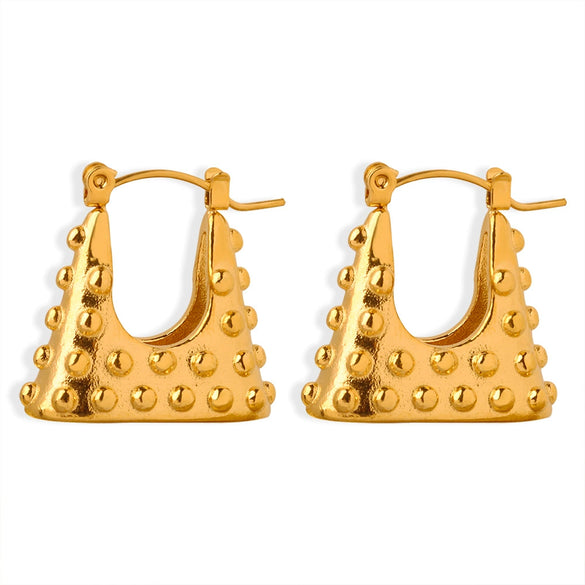 316L Stainless Steel Goldplated Geometric Bag Earrings Jewelry For Women