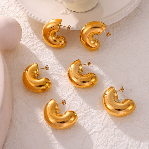 316L Stainless Steel Goldplated Geometric Earrings For Women