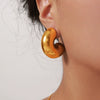316L Stainless Steel Goldplated Geometric Earrings For Women