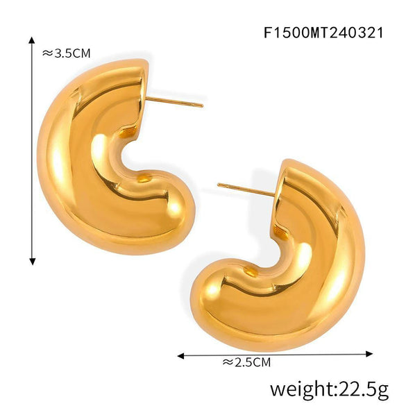 316L Stainless Steel Goldplated Geometric Earrings For Women