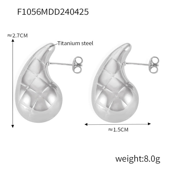 Titanium Steel Goldplated Geometric Hollow Texture Women's Fashion Creative Earrings