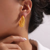Titanium Steel Goldplated Geometric Hollow Texture Women's Fashion Creative Earrings
